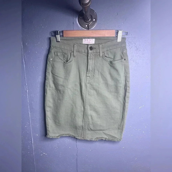 Jen7 by 7 for All Mankind - Pencil Skirt with Frayed Hem - Picture 1 of 7